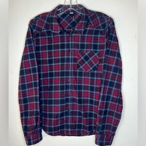 Paige - Blue/Red Flannel Shirt - Size Small
